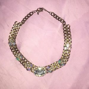 Gold n rhinestone necklace
